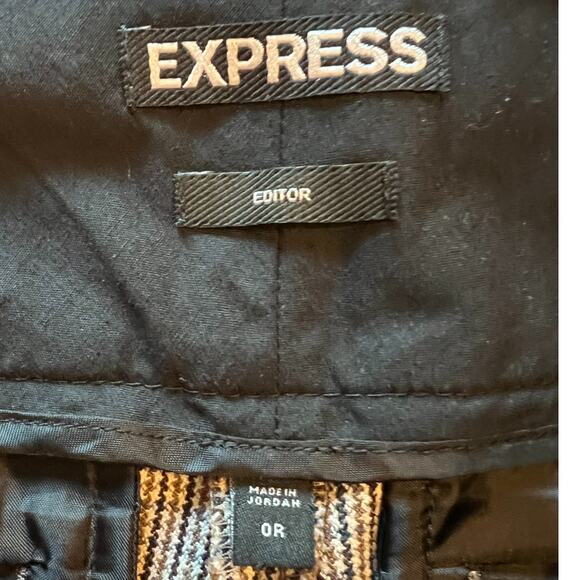 Express Pants Womens Size 0  Brown Mid Rise Hook and Eye Zip Straight Leg - Picture 2 of 11